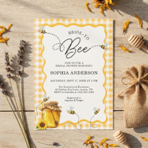 Mariée à l'abeille Gingham Honey Bee Enterrement d