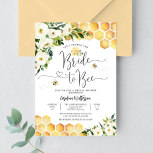 Invitation Mariée à l'abeille Ruche Rustique Abeille Enterrem