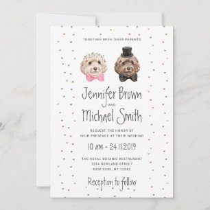Invitation Mariée Amoureux de Chien Cockapoo Mariage de l'Épo