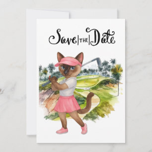 Invitation Mariée Chat Golfeuse Enterrement de Vie de Jeune F