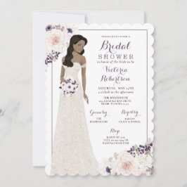 Invitation Mariée d'anémone violette dans la Fête des mariées