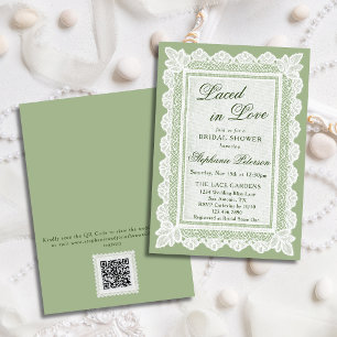 Invitation Mariée dans l'Amour Code QR Broderie Mariage Fête