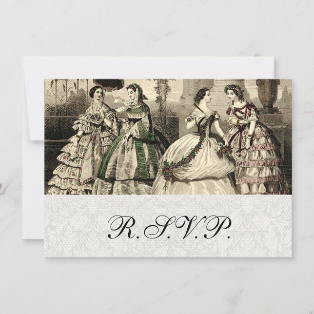 Invitation Mariée d'antiquité Vintage mariage (Devant)