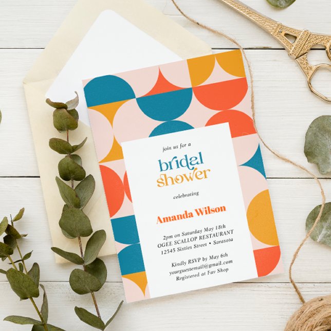 Invitation Mariée demi-cercle rétro de la St Jacques du milie (Créateur téléchargé)