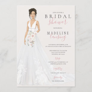 Invitation Mariée en dentelle Mariage Fête des mariées