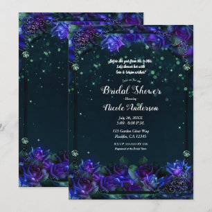 Invitation Mariée Enchanted Purple Green Garden Glow