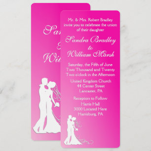 Invitation Mariée et fille Fuchsia