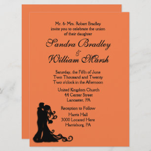 Invitation Mariée et groom Orange