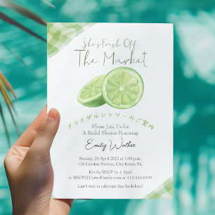 Invitation Mariée Fraîche du Marché Fête de Lime Rustique