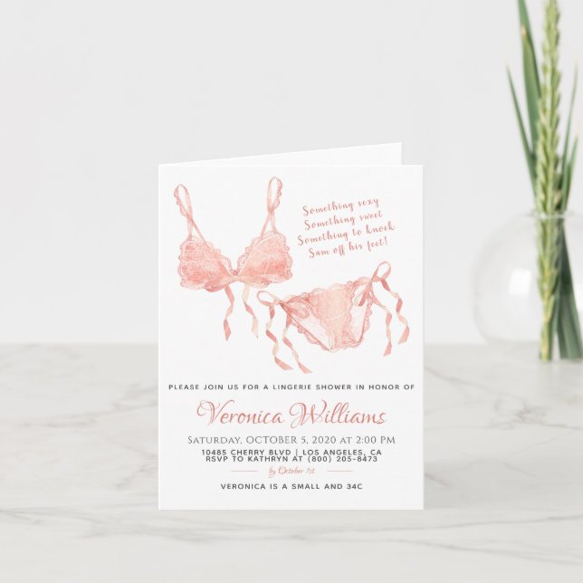 Invitation Mariée Lingerie Blush (Devant)
