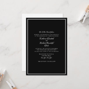 Invitation Mariée Mariage noire officielle Un lieu Mariée Par