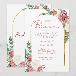 Invitation Mariée Minimale En Fête des mariées Florale En Fle