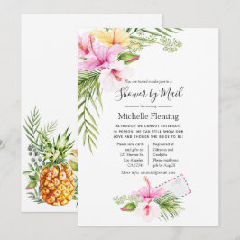 Invitation Mariée ou Baby shower floral tropical par courrier