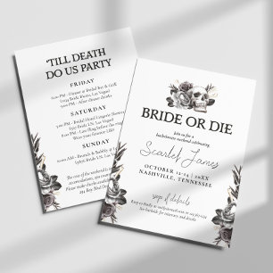 Invitation Mariée ou mourir jusqu'à la mort Do us Party Bache