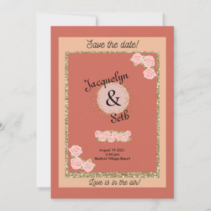 Invitation Mariée Rougeissante Mauve Floral Enregistrer la Da