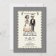 Mariée squelette de dessin animé + Mariage fantais