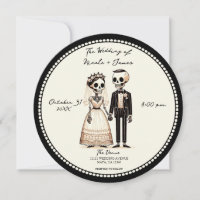 Mariée squelette de dessin animé + Marié Mariage f