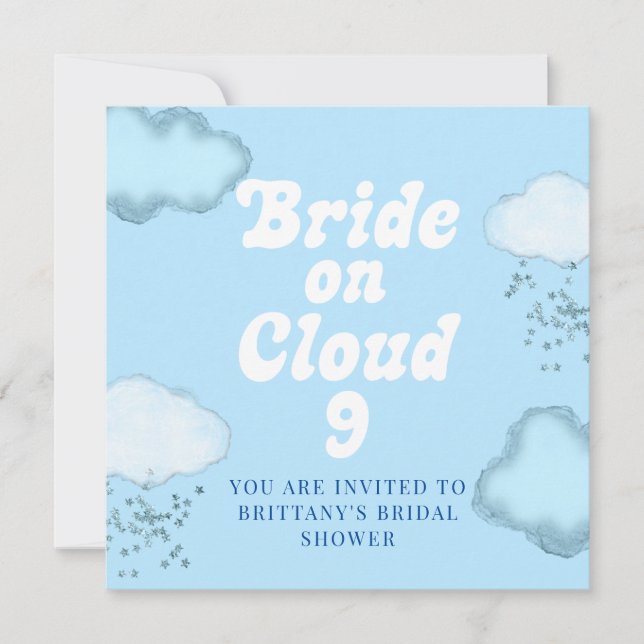 Invitation Mariée sur Cloud 9 Fête des mariées Bachelorette (Devant)