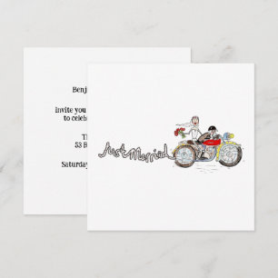 Invitation Mariés à moto pour la soirée de mariage