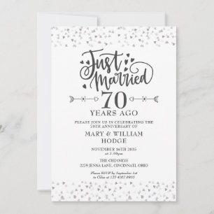 Invitation Mariés à peine 70 ans de mariage