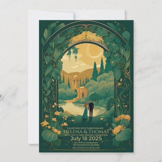 Invitation Mariés aux cheveux bruns (Devant)