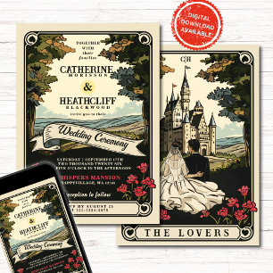 Invitation Mariés d'Amour Vintage   Mariage Tarot