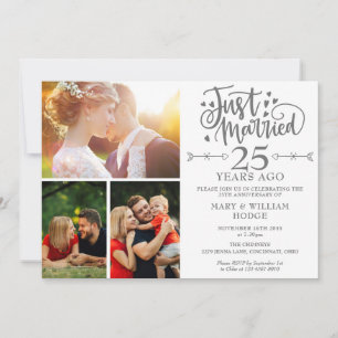 Invitation Mariés depuis 25 ans Anniversaire de mariage 3 Pho