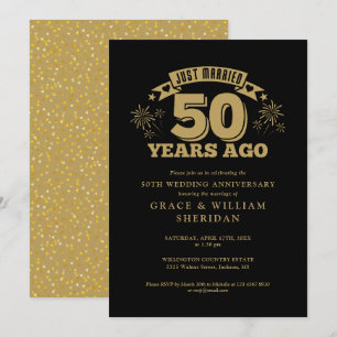 Invitation Mariés depuis 50 ans Anniversaire de mariage Or No