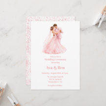 Mariés rose et groom dansant Cérémonie de mariage 