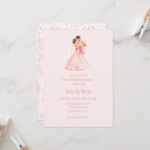 Mariés rose et groom dansant Cérémonie de mariage 