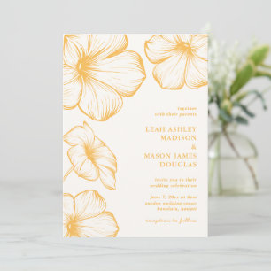 Invitation Marigold moderne Simple Floral Mariage élégant