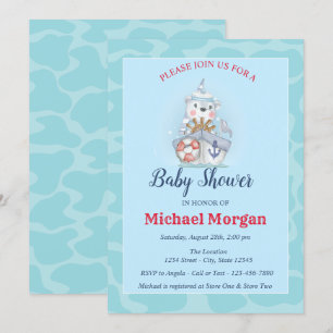 Invitation Marin,Mer,Ohé C'est un garçon Baby Shower