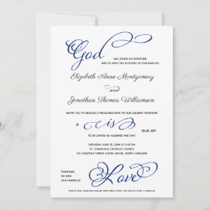Invitation Marine Ancre Dieu est Amour Mariage chrétien