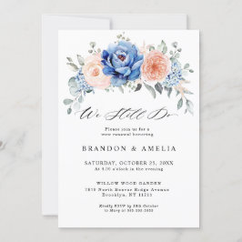 Invitation Marine Ardoise Dusty Blush Rose Floral Nous le fai