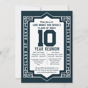 Invitation Marine Art Déco 10 Année Classe secondaire Réunion