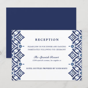 Invitation Marine Azulejo Espagne Réception mariage en mosa