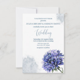 Invitation Marine Bleu Corfleur Floral simple mariage