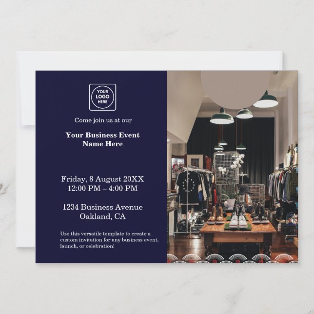 Invitation Marine bleu moderne | Événement professionnel (Devant)