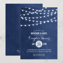 Marine Bleu String Lumières Couples Douche Invitat
