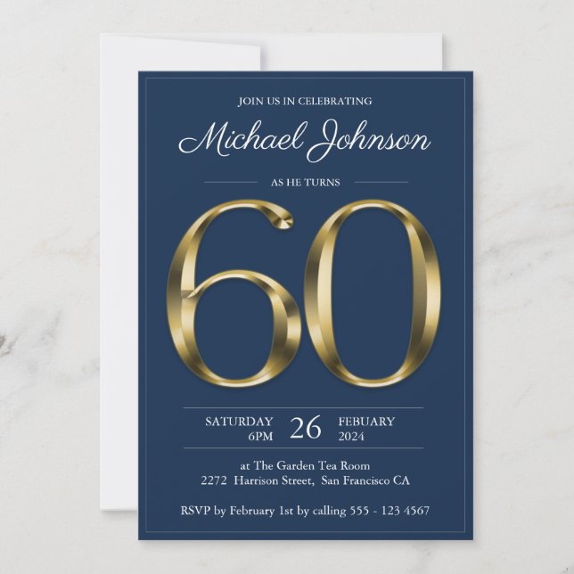Invitation Marine Blue Gold 60e anniversaire (Devant)