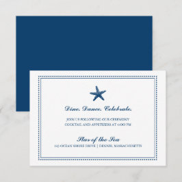 Invitation Marine Blue Graceful Starfish Détails du Mariage