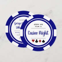 Marine Blue White Poker Chip Casino Nuit Anniversa