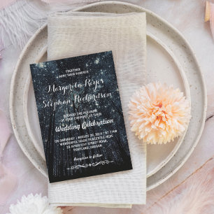 Invitation Marine Blue Woodland Forest Soirée Mariage