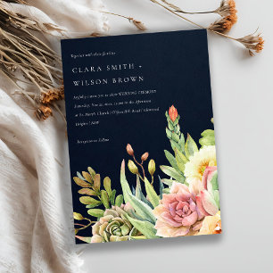 INVITATION MARINE BLUSH DÉSERT SUCCULENT CACTI FOLIAGE MARIAG