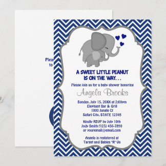 Invitation Marine Chevron 249 d'invitations de baby shower