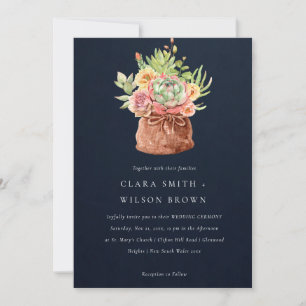 INVITATION MARINE DÉSERT SUCCULENT CACTI FOLIAGE MARIAGE BUNC