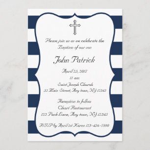 Invitation Marine et baptême blanc