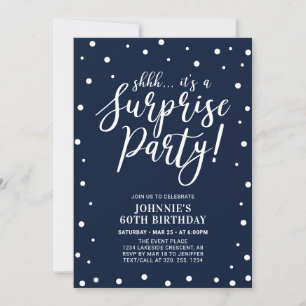 Invitation Marine et Blanc   Surprise Adulte fête d'anniversa