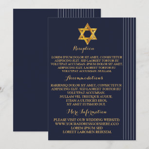 Invitation Marine et étoile d'or de David