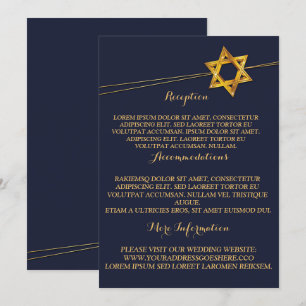 Invitation Marine et étoile d'or de David